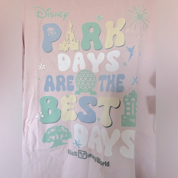 Disney Parks Icons Women's "Park Days Are The Best Days" Pink T-Shirt (2X) - Picture 7 of 16